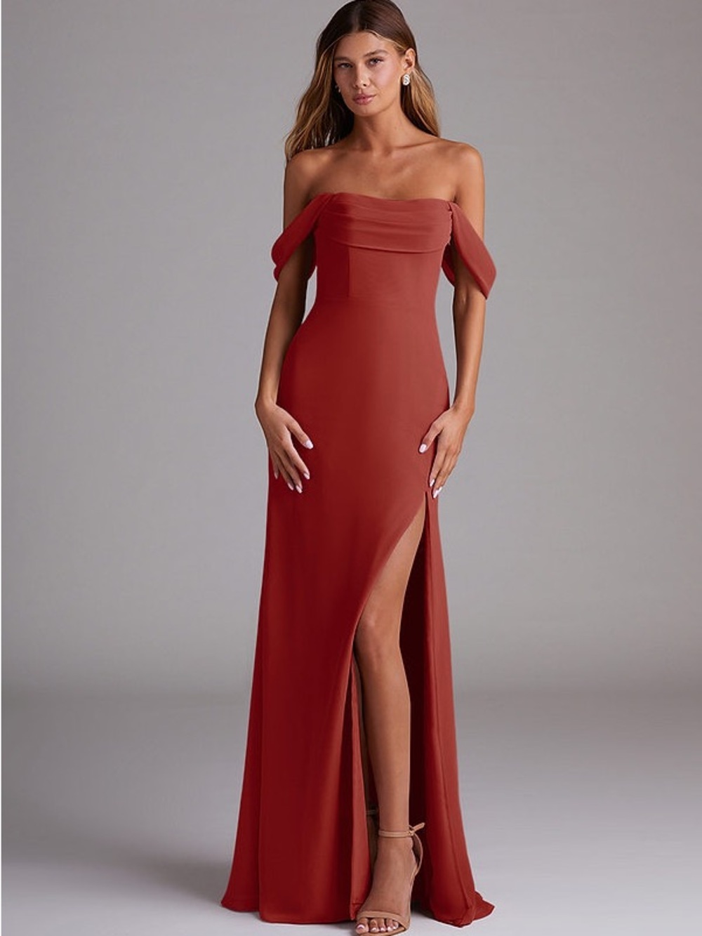Azazie Saige Terracotta Evening Gown/Bridesmaid Dress - Size A2